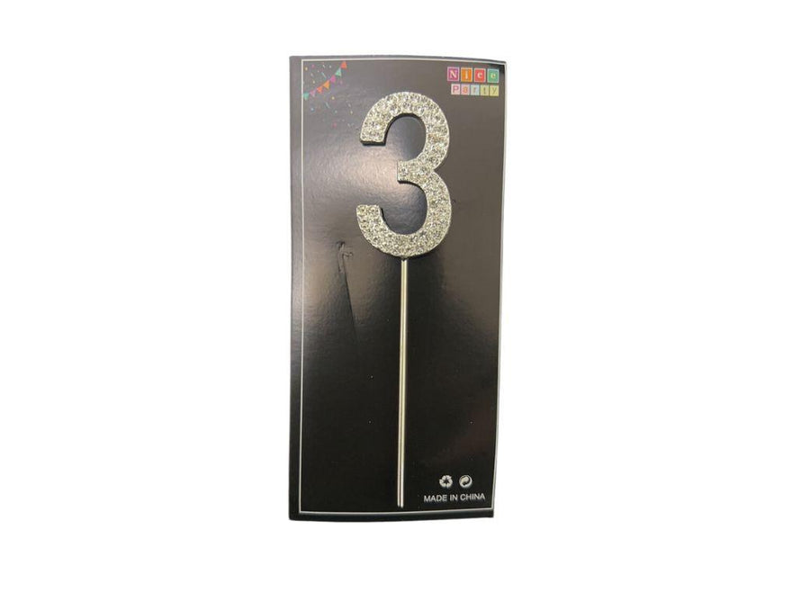 Diamante Cake Topper Small - Number 3 – Cake & Kitchen