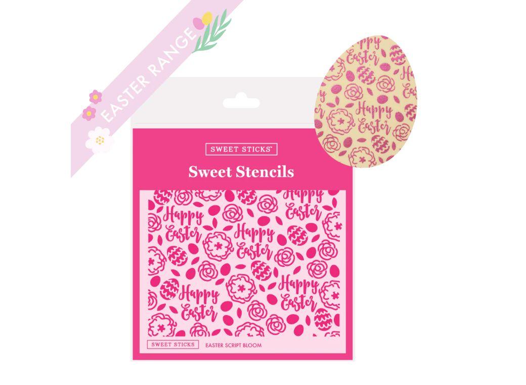 Sweet Sticks Stencil - Easter Script Bloom